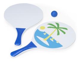 Kit Par De Raquetes De Praia Para Frescobol + Bola - Azul