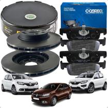 Kit Par Discos + Pastilhas de Freio Dianteiro Renault Logan Sandero 1.0 1.6