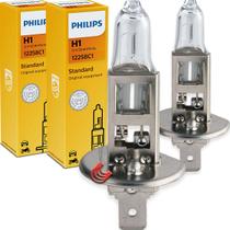 Kit Par Duas Lâmpadas Halógenas H1 P14,5s Philips Standard 55w 12v 12258C1 Original Farol