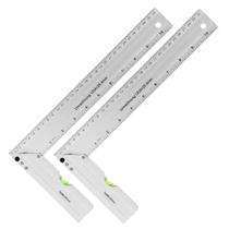 Kit Par Esquadro De Precisão Profissional 12 Polegadas 30cm Com Nível Bolha Speed Square 90
