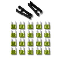 Kit Par Extrator de Fusível Automotivo + 20 Fusíveis Mini 30A Kit Par Extrator de Fusível Automotivo + 20 Fusíveis Mini 30A