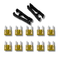 Kit Par Extrator Fusível Carro + Fusível Mini 20A 10 Unidades Automotivo Kit Par Extrator Fusível Carro + Fusível Mini 20A 10 Unidades Automotivo