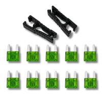 Kit Par Extrator Fusível Carro + Fusível Mini 30A 10 Unidades Automotivo Kit Par Extrator Fusível Carro + Fusível Mini 30A 10 Unidades Automotivo