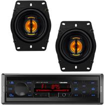 Kit Par Falante 4x6 Pol Jb46 Flex Leson+ Rádio Mp3 Bluetooth