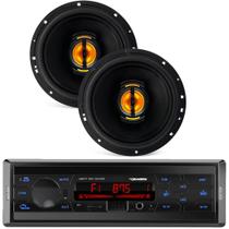 Kit Par Falante 6 Pol Jb6 Flex Leson + Rádio Mp3 Bluetooth