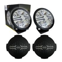 Kit Par Farol Auxiliar Valuefit Black Led Drl + Capa Hella