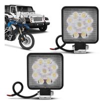Kit Par Farol De Milha Shock Light Quadrado Universal 9 Leds