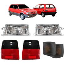 Kit par farol do uno 1991 a 2004 + pisca dianteiro fumê + lanterna traseira fumê