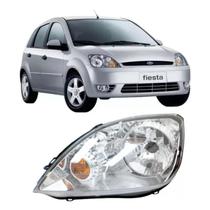 Kit Par Farol Fiesta Courier Pisca Ambar Foco Simples Máscara Cromada 2003 2004 2005 2006