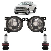 Kit Par Farol Milha Auxiliar Par Lâmpada H11 Amarok 2010 2011 2012 2013 2014 Lente Lisa Vidro