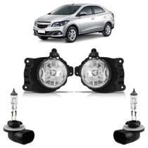 Kit Par Farol Milha Auxiliar Par Lâmpada H27 Prisma 2013 2014 2015 2016 2017 2018 2019 Lente Lisa Acrílico
