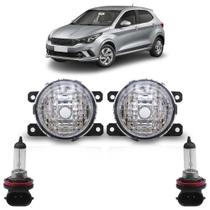 Kit Par Farol Milha Auxiliar Par Lâmpada H8 Argo 2017 2018 2019 2020 Lente Lisa Acrílico