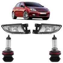 Kit Par Farol Milha Auxiliar Par Lâmpada H8 Bravo 2010 2011 2012 2013 2014 2015 Lente Lisa Vidro