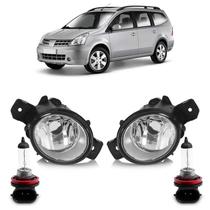 Kit Par Farol Milha Auxiliar Par Lâmpada H8 Livina 2009 2010 2011 2012 2013 2014 Lente Lisa Vidro