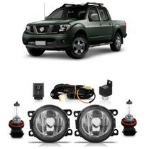 Kit Par Farol Milha Auxiliar Par Lâmpada Halógena Frontier 2008 2009 2010 2011 2012 2013 2014 2015 2016 Completo Lente Lisa Vidro