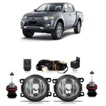Kit Par Farol Milha Auxiliar Par Lâmpada Halógena L200 Triton 2006 2007 2008 2009 2010 2011 2012 2013 2014 2015 2016 2017 2018 Completo