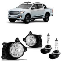Kit Par Farol Milha Auxiliar Par Lâmpada Halógena S10 2017 2018 2019 Lente Lisa Acrílico