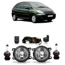 Kit Par Farol Milha Auxiliar Par Lâmpada Halógena Xsara Picasso 2007 2008 2009 2010 2011 2012 Completo Lente Lisa Vidro