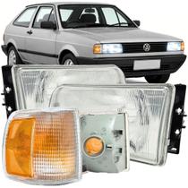 Kit Par Farol Seta Pisca Lente Cristal Direito e Esquerdo Gol Saveiro Parati 91 92 93 94 95 96 Sistema Modelo Arteb