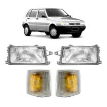 Kit Par Farol Vidro + Pisca Cristal Uno 91 96 97 98 99 A 03 Kit Par Farol Vidro + Pisca Cristal Uno 91 96 97 98 99 A 03