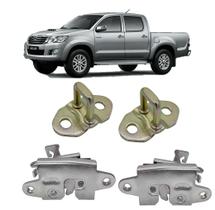 Kit Par Fechadura + Batentes Tampa Caçamba Hilux 2009 2010 2011 2012 2013 2014 2015