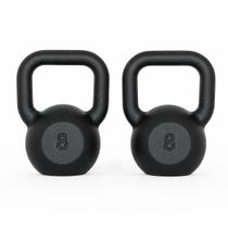 Kit par kettlebell 8kg musculação academia fitness treino em casa funcional, halter de ferro emborrachado alta performance, resistência premium Kit par kettlebell 8kg musculação academia fitness treino em casa funcional, halter de ferro emborrachado alta performance, resistência premium