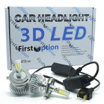 Kit Par Lâmpada Super Led Automotiva Farol Carro 3D H4 (Bi) 8000 Lumens 12V 24V First Option 6000K - Firstoption
