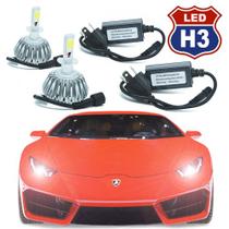 Kit Par Lâmpada Super Led Automotiva H3 6000 Lumens 12V 24V 40W 6000K Kit Par Lâmpada Super Led Automotiva H3 6000 Lumens 12V 24V 40W 6000K