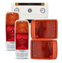 Kit Par Lanternas Traseira E Dianteira Kombi Clipper