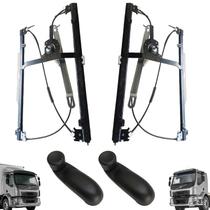 Kit Par Máquina Do Vidro Da Porta Manual + Manivela Volvo Vm