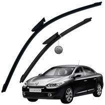 Kit Par Palheta Limpador Parabrisa Silicone VCLEAR Citroën C3 Aircross Renault Fluence 2011 a 2024 Design Flex Slim Anti Ruído