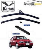 Kit Par Palhetas Dianteiras Silicone + Refil Borracha Traseiro Gol G2 G3 G4 G5 1995/2013 - TIGER