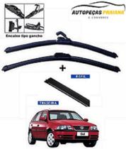 Kit Par Palhetas Dianteiras Silicone + Refil Borracha Traseiro Gol G2 G3 G4 G5 1995/2013 - Tiger