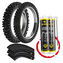 Kit Par Pneu Bros Crosser 90/90-19 + 100/90-17 Sh31 Rinaldi + Camaras + Vacinas