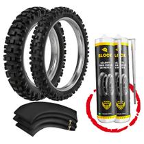 Kit Par Pneus Ttr 125 Crf 150f Trilha Cross 70/100-19 + 90/100-16 Rmx35 Rinaldi + Camaras + Vacinas