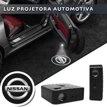 Kit Par Projetores Logo Nissan Porta Carro Luz Cortesia Emblema Símbolo Escudo Logotipo