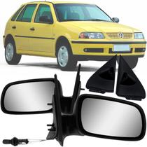 Kit Par Retrovisor e Acabamento Volkswagen Gol Parati Saveiro G3 G4 2000 2001 2002 a 2013 2014 para 4 Portas com Controle
