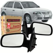 Kit Par Retrovisor Lateral Volkswagen Gol Parati Saveiro G3 G4 1999 a 2014 Sem Controle Interno de Regulagem para Veículos 4 Portas