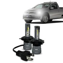 Kit Par Super Led Mini Rayx Saveiro 2016 Farol Alto Baixo e Milha