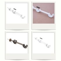 KIT PAR Suporte Para Cortina Duplo Alongado - 28x19mm Casa Decoração