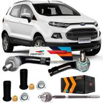 Kit par terminal direcao + articulacao axial + kit amortecedor dianteiro - ecosport 2012 a 2016 -