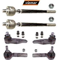 Kit par terminal direcao + pivo + articulacao axial direito e esquerdo - clio 2003 a 2010 - kit00593