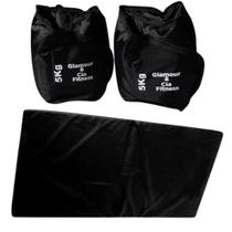 Kit Par Tornozeleira Caneleira De Peso 5Kg + Colchonete Para Academia Treino Funcional Fitness