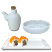 Kit para 6 pessoas Sushi Comida Japonesa Porcelana Branca