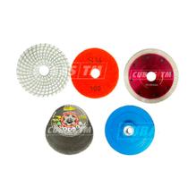 Kit Para Acabamento Porcelanato 1 lixa 100 + 1 rebolo 60 + 1 suporte + 1 Disco de Corte