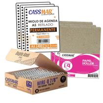 Kit Para Agenda Permanente Miolo + Papel Holler 1.9mm 20 Un