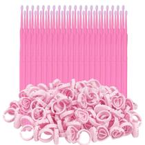 Kit Para Alongamento 100 Anéis Porta Cola + 100 Microbrush Cotonete Kit Para Alongamento 100 Anéis Porta Cola + 100 Microbrush Cotonete