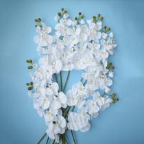 Kit para Atacado com Doze Orquídeas Artificiais Brancas Grandes Formosinha - H8