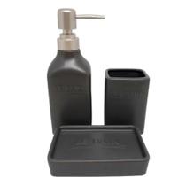 Kit para Banheiro 3 peças Cerâmica Grafite Kit para Banheiro 3 peças Cerâmica Grafite