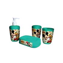 Kit Para Banheiro 4 Peças Mickey Mouse Disney - Gedex